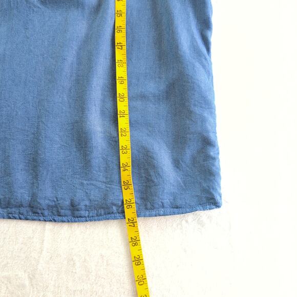 J. Jill Denim Chambray Long Sleeve Ruffle Collar Women's Large - Picture 8 of 9